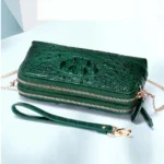 keximayuanyuan crocodile leather women wallet long Double zipper women chain bag Ladies clultch bag women wallet - Image 5