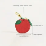 DHL100pcs Women PU Strawberry Orange Shaped Embroidery Short Purses With Keychain - Image 5