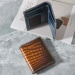 afanzhe Vertical section Skin of crocodile Men and women crocodile wallet Card bag Multiple card men wallet brush color - Image 4