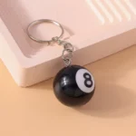 Mini Billiard Keychain Lucky Black Snooker No.8 Table Ball Dice Key Ring Men Waist Backpack Pendant Car Key Chain Creative Gift - Image 6