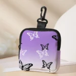 DHL200pcs Wallets Rice Fleece Girl Musical Note Printing Square Short Storage Bag - Image 4
