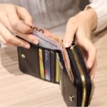 Women's Short Wallets PU Leather Female Plaid Nubuck Card Holder Wallet Luxury Brand Ladies Small Zipper Wallet with Coin Purse - Image 4