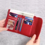 Fashionable Luxury Women Purse Clip Wallet For Credit Card Evening Clutches For Female Designer Woman Wallets Leather Red Black - Image 5