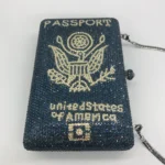 Dark Blue Passport Shape Diamond Encrusted Dinner Bag Banquet Clutch Rhinestone Clutch Luxury Handbags Bolsos De Mujer Tendencia - Image 3