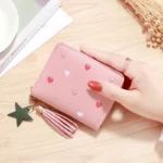 Women Wallet Ladies Mini Small Short Tassel Wallet Cute Girl Zipper Pu Leather Coin Purse Female Hand Wallet Purse - Image 6
