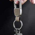 Men Frosted Genuine Leather Car Key Chain Key Ring Waist Hanged Key Holder Fashion Business Women Keychains With Two Rings - Image 4
